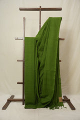 Green Plain Cotton Mangalgiri Saree - SRGPCMS98