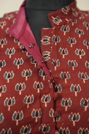 Maroon HBP Ajrakh Cotton Blouse - SRMACB25