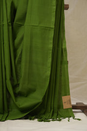 Green Plain Cotton Mangalgiri Saree - SRGPCMS98