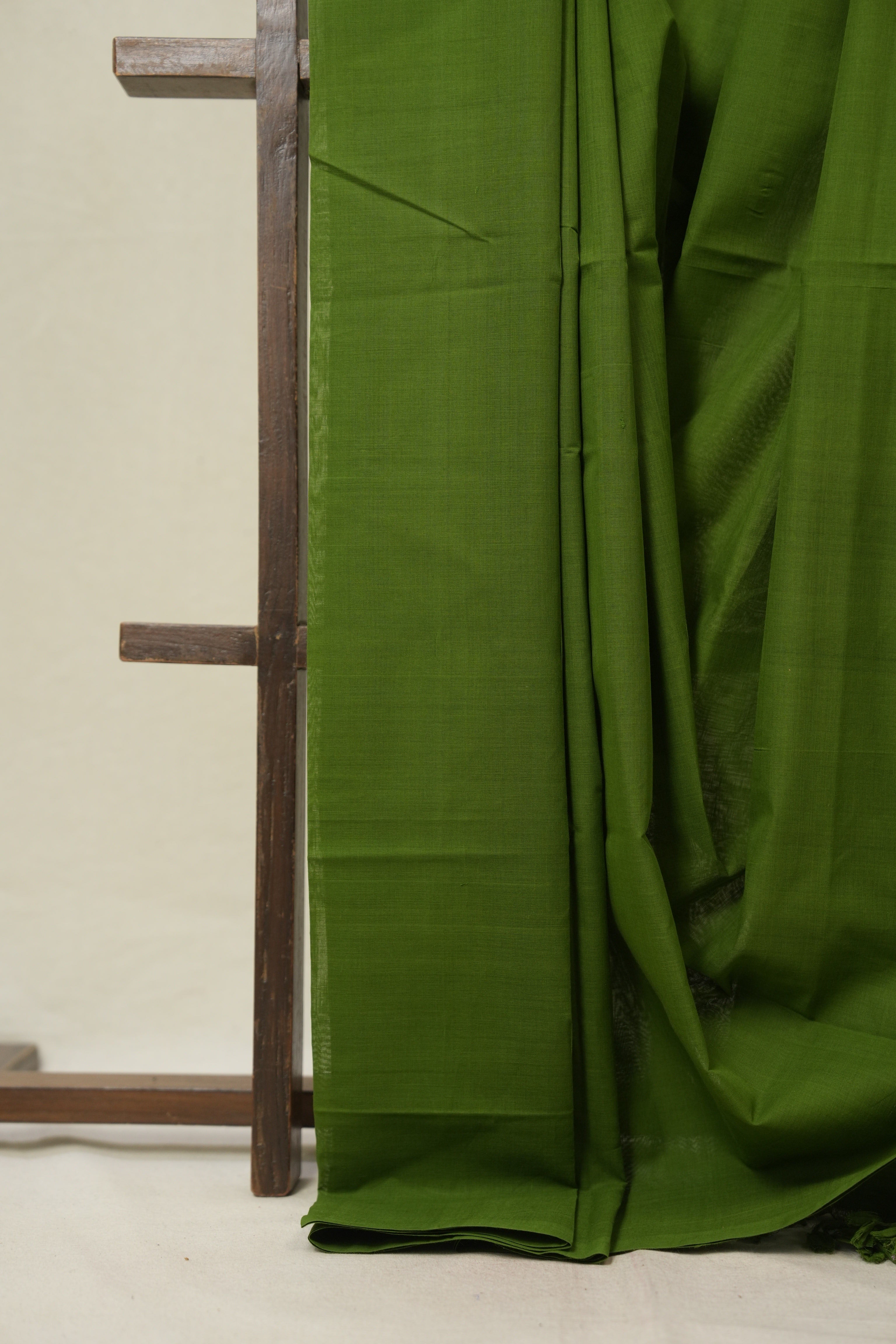 Green Plain Cotton Mangalgiri Saree - SRGPCMS98