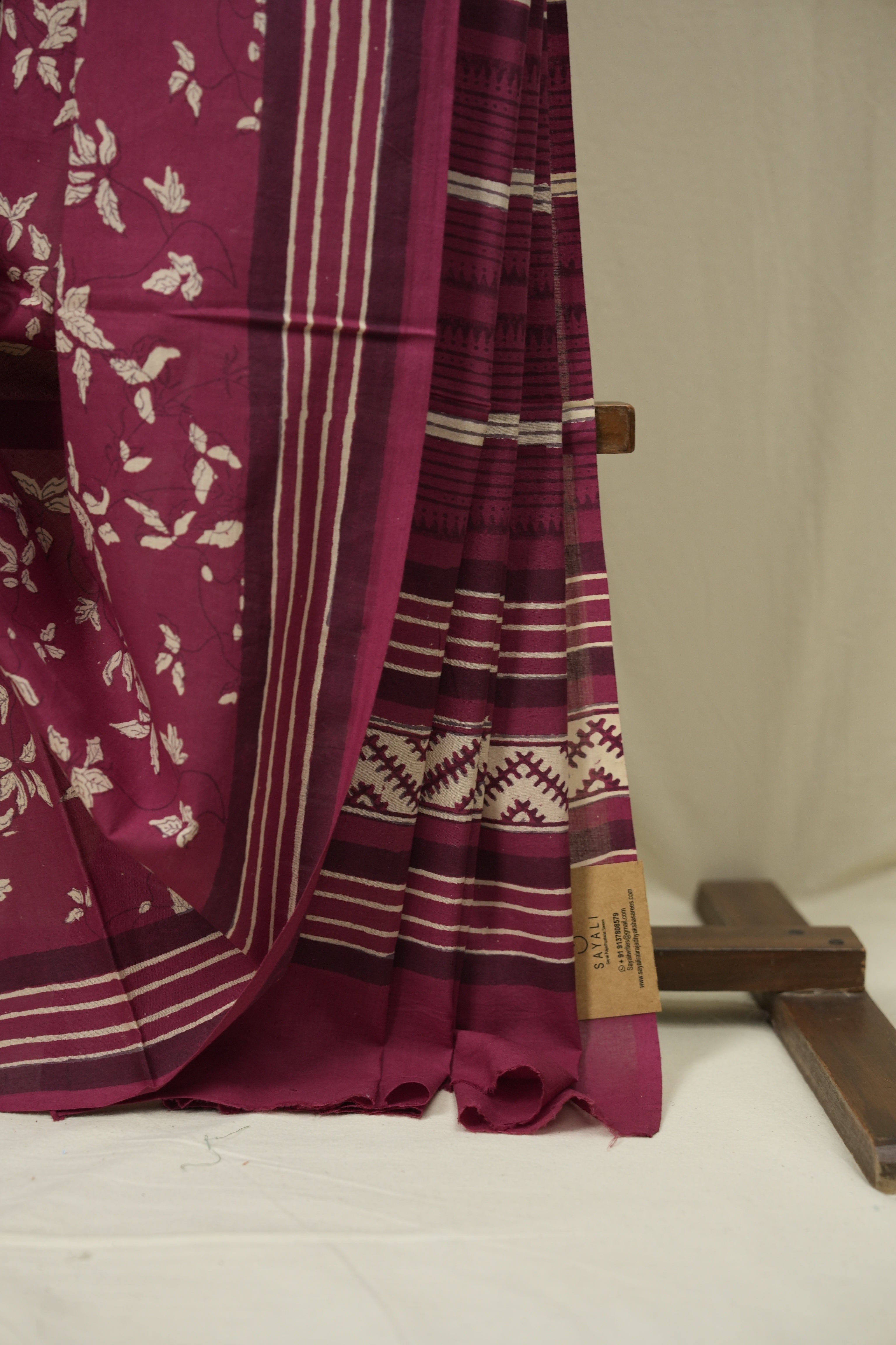 Magenta HBP Cotton Saree - SRMCS3593