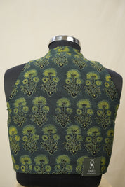 Green HBP Ajrakh Cotton Blouse - SRGACB26