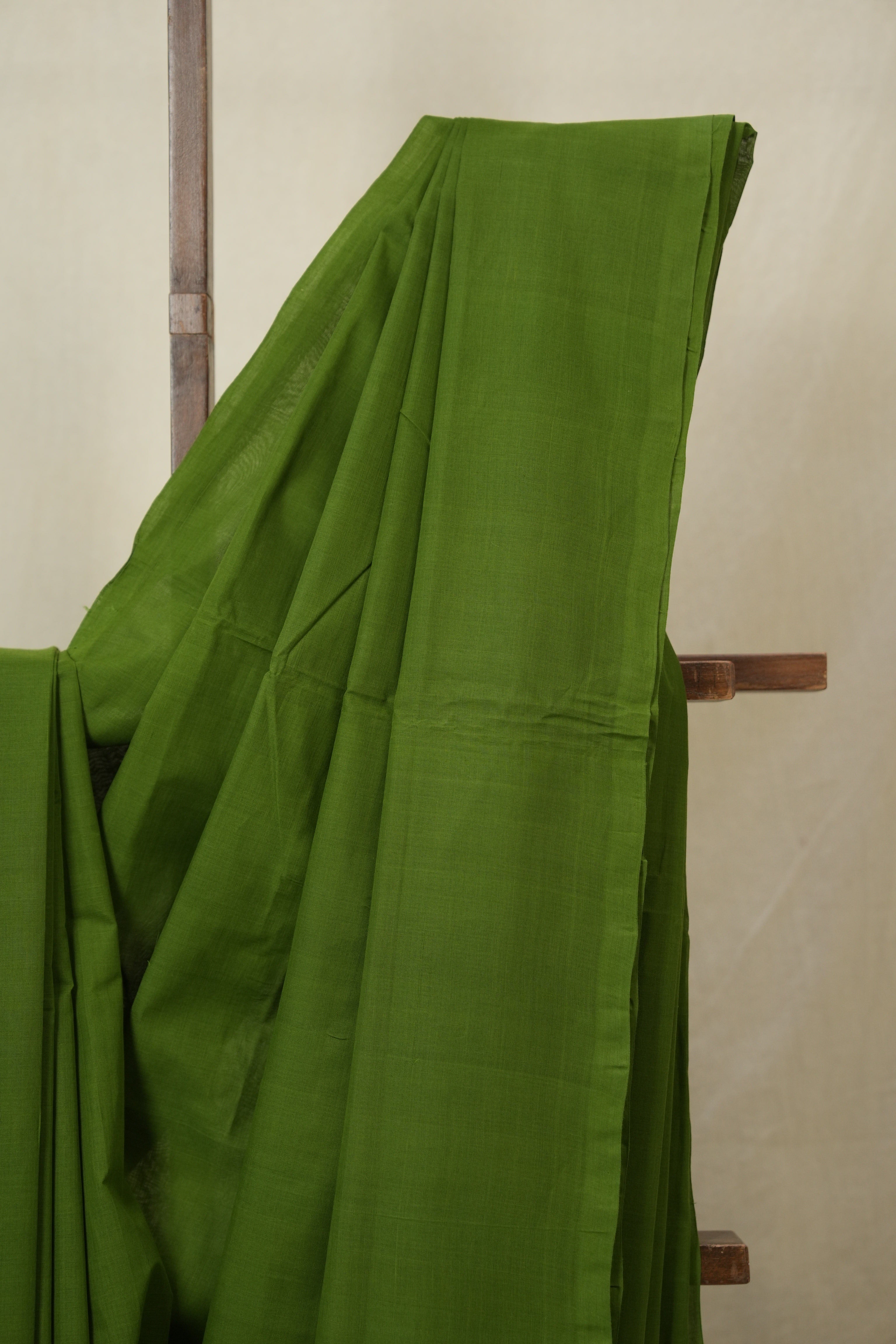 Green Plain Cotton Mangalgiri Saree - SRGPCMS98