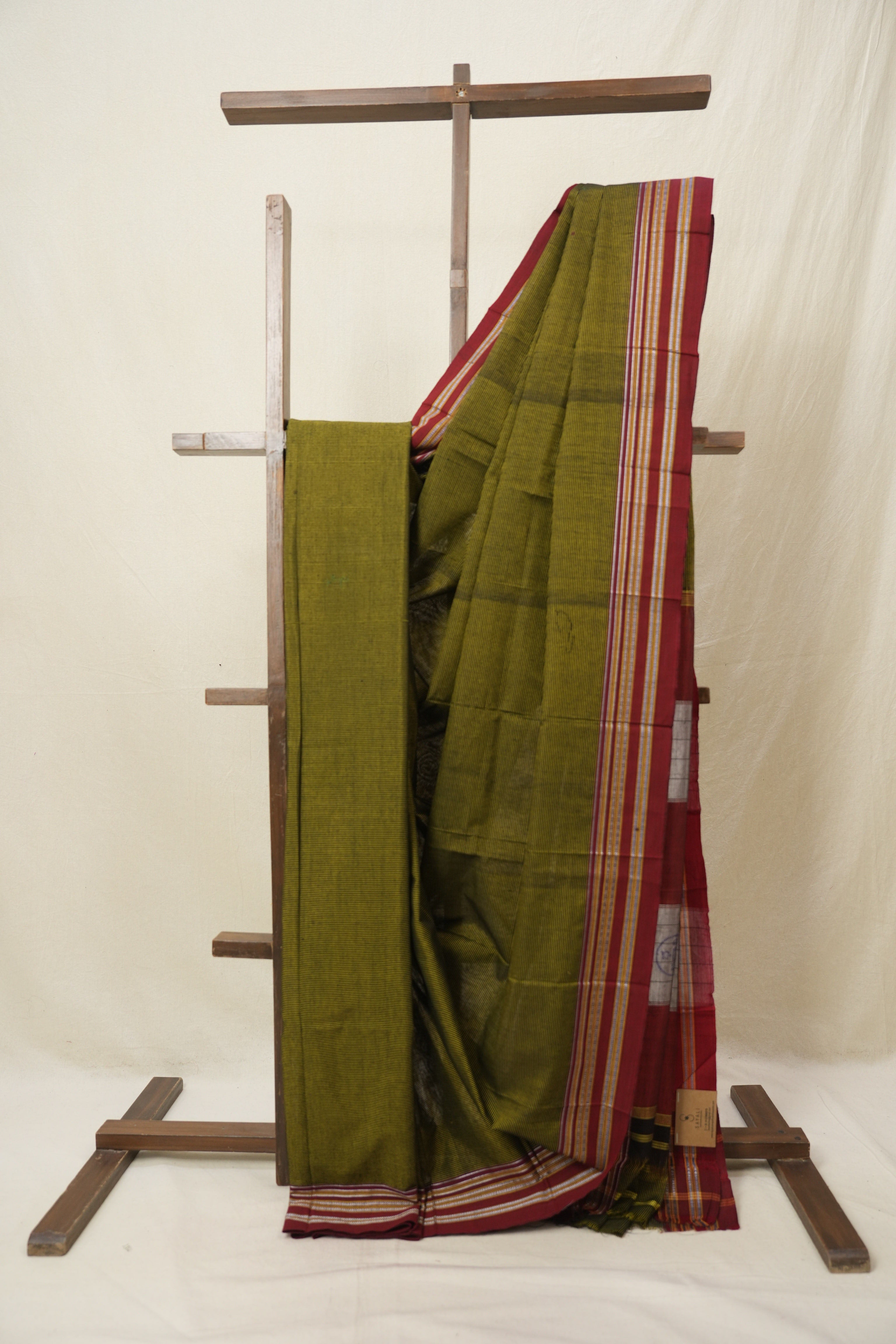 Mehendi Green Cotton Ilkal Saree - SRMGCIS886