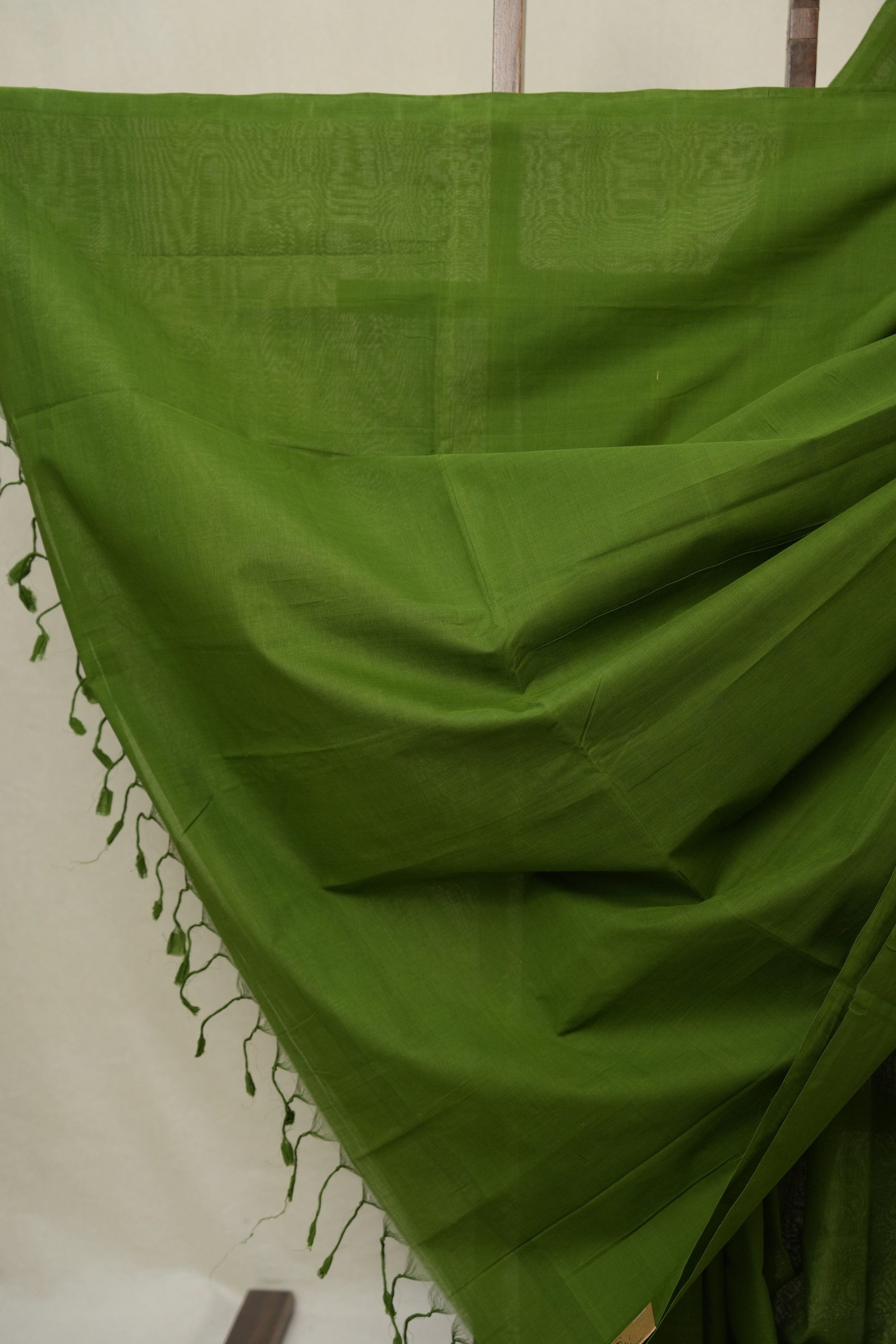 Green Plain Cotton Mangalgiri Saree - SRGPCMS98