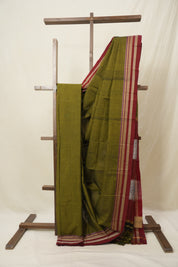 Mehendi Green Cotton Ilkal Saree - SRMGCIS881