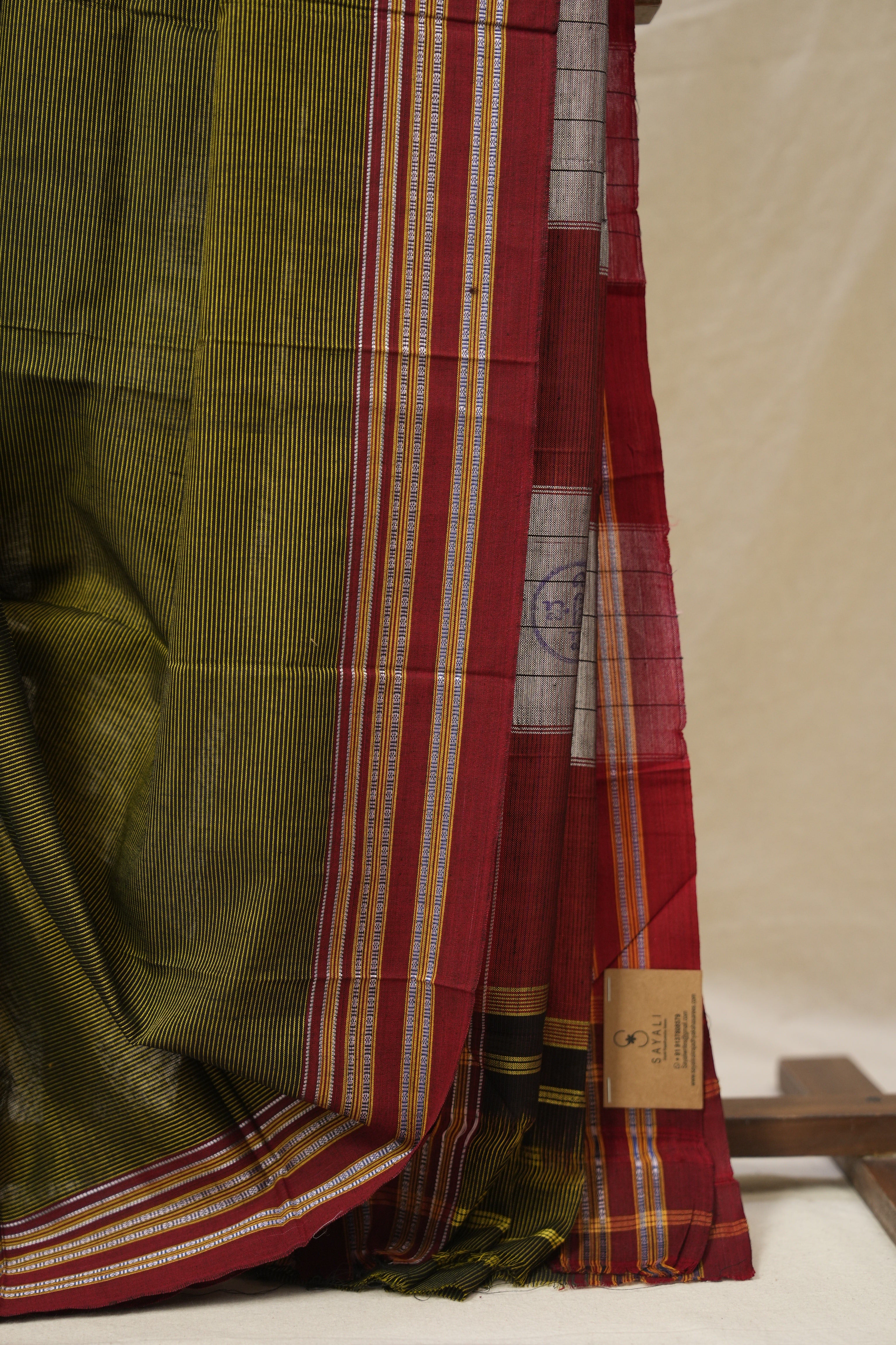 Mehendi Green Cotton Ilkal Saree - SRMGCIS881