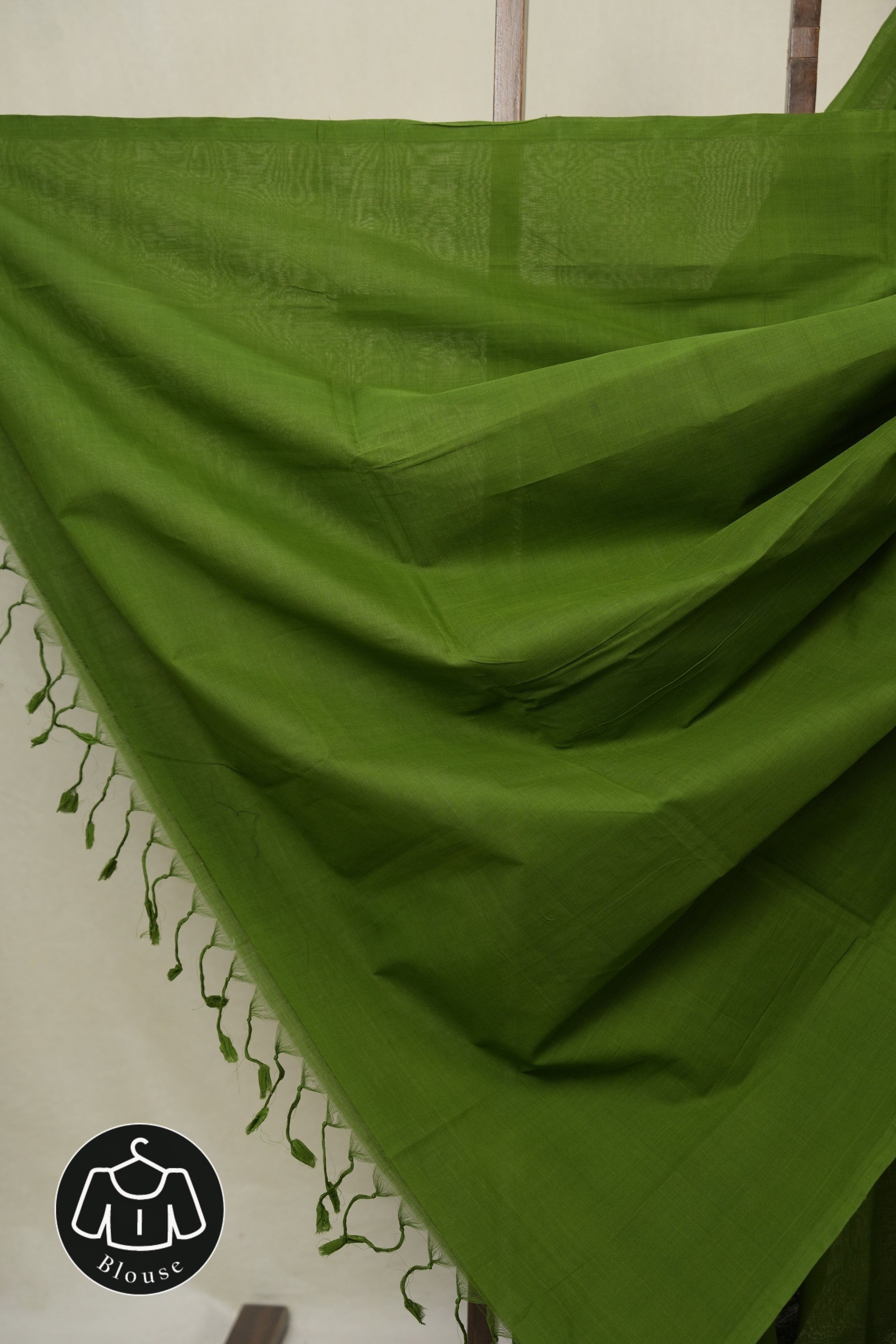 Green Plain Cotton Mangalgiri Saree - SRGPCMS98