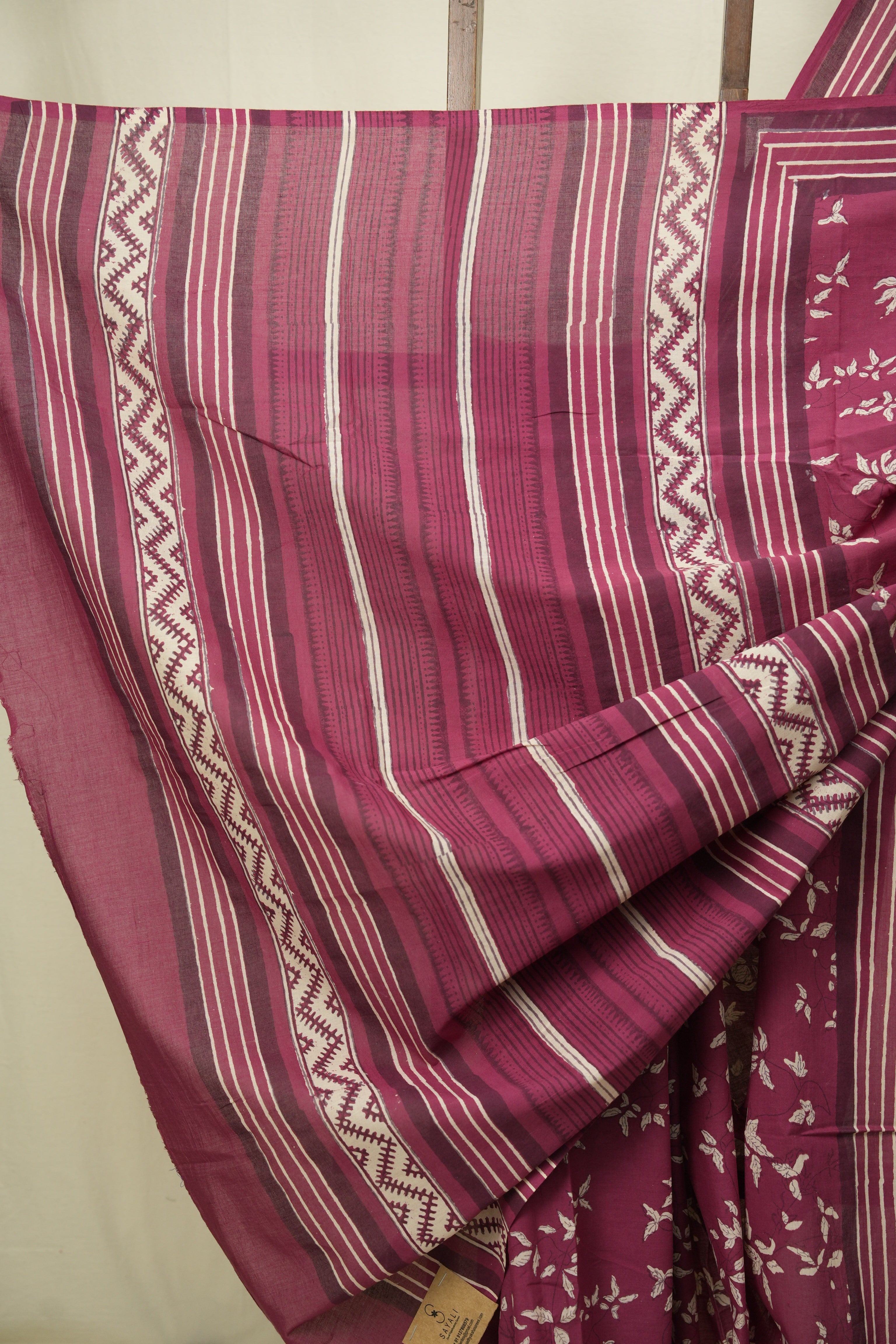 Magenta HBP Cotton Saree - SRMCS3593