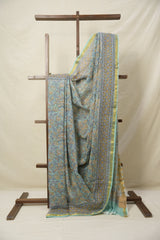 Aqua Blue HBP Kota Doria Saree - SRABKDS234