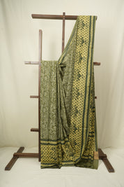 Sage Green HBP Cotton Saree - SRSGCS3597