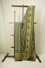 Sage Green HBP Cotton Saree - SRSGCS3597