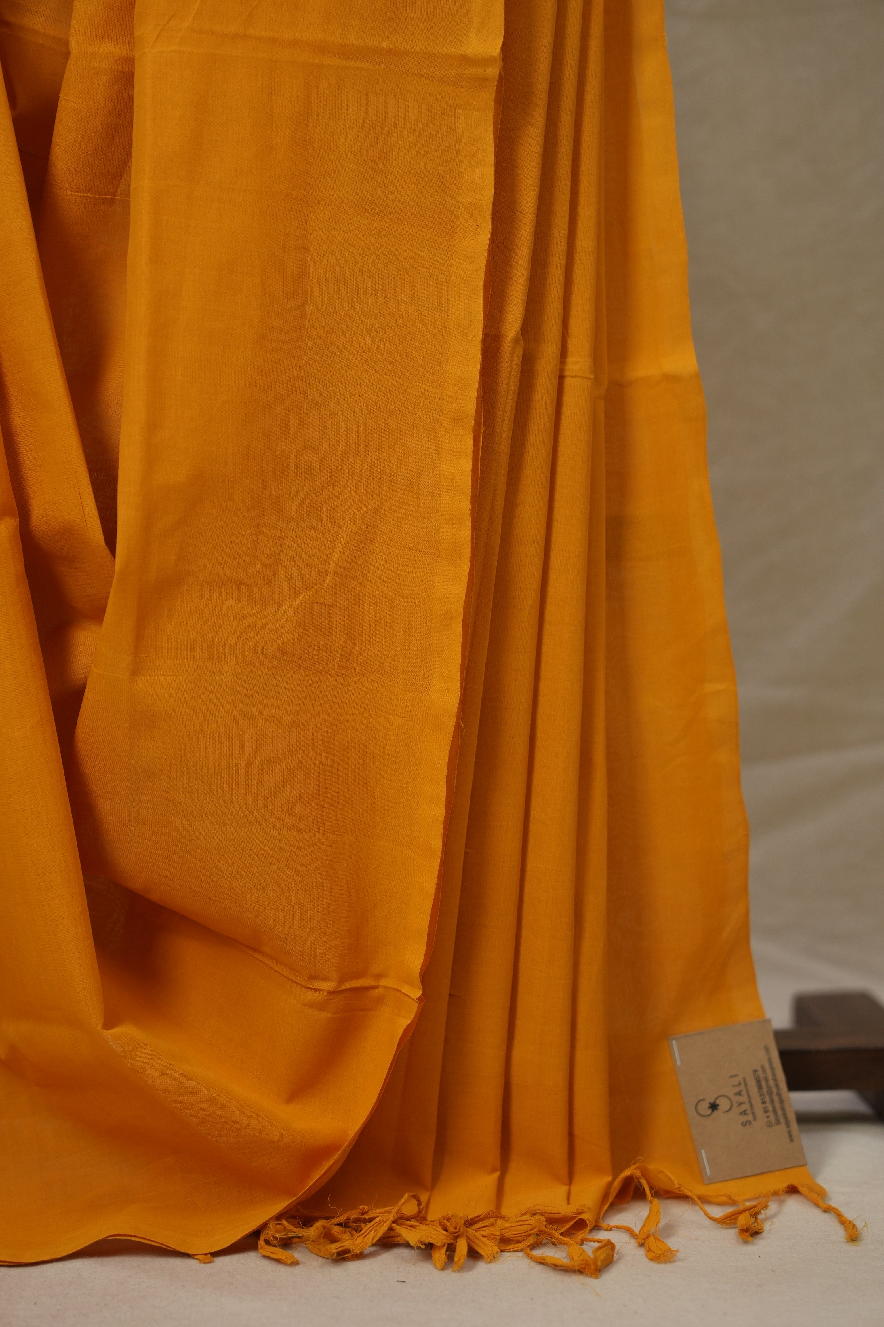 Yellow Plain Cotton Mangalgiri Saree - SRYPCMS100