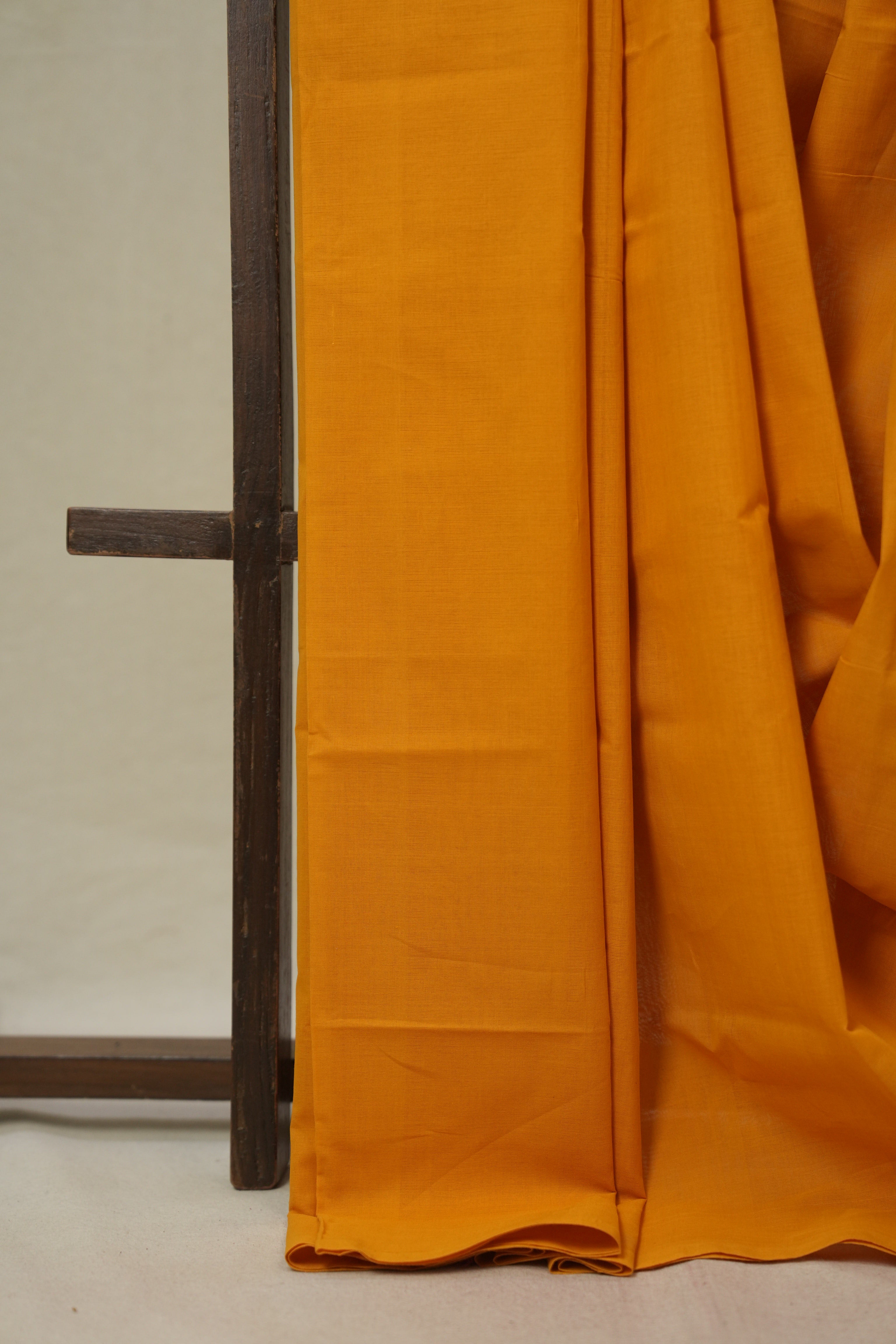 Yellow Plain Cotton Mangalgiri Saree - SRYPCMS100