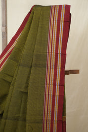 Mehendi Green Cotton Ilkal Saree - SRMGCIS886