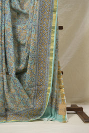 Aqua Blue HBP Kota Doria Saree - SRABKDS234