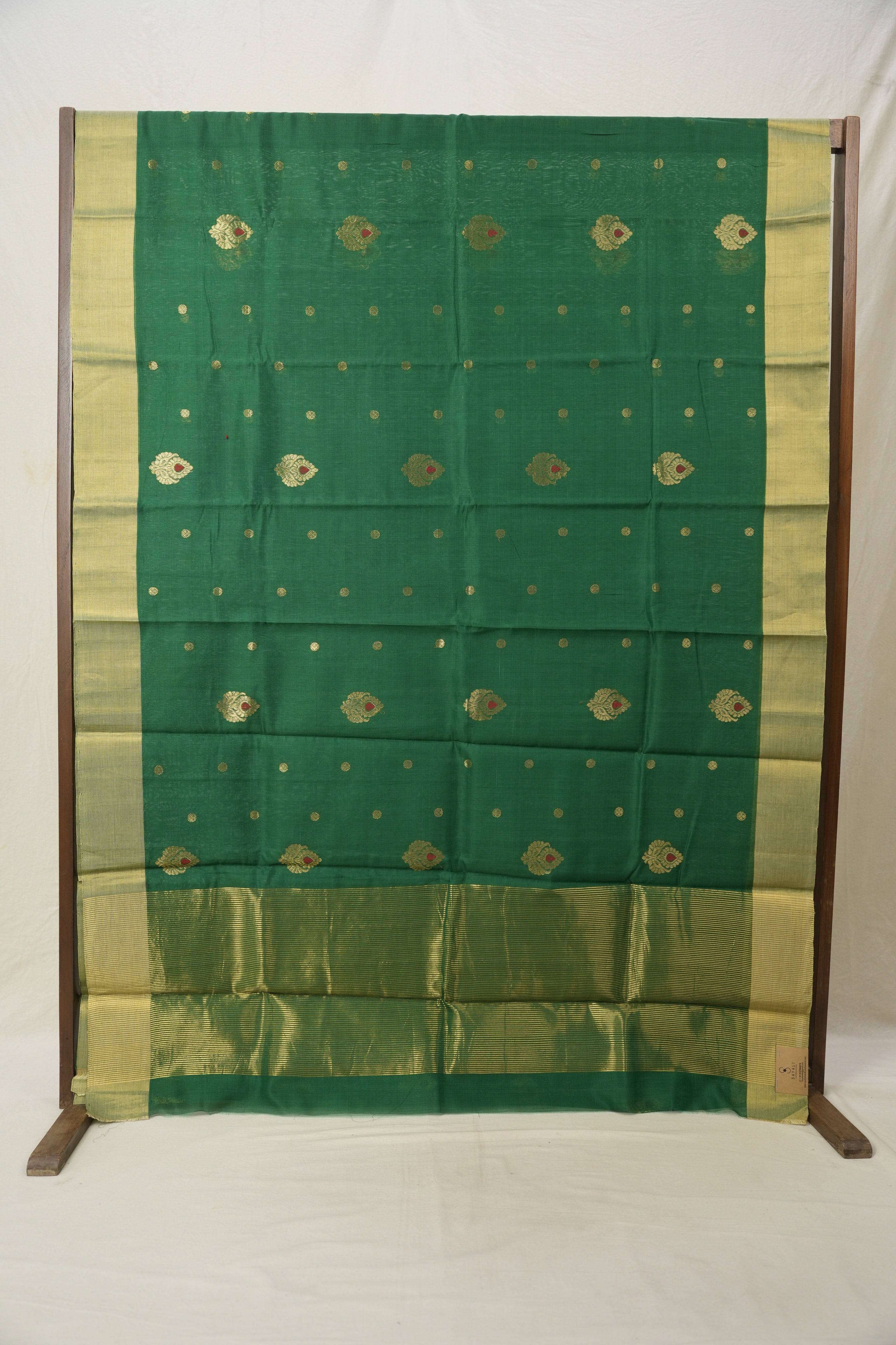 Green Chanderi Cotton Silk Saree - SRGCSS369