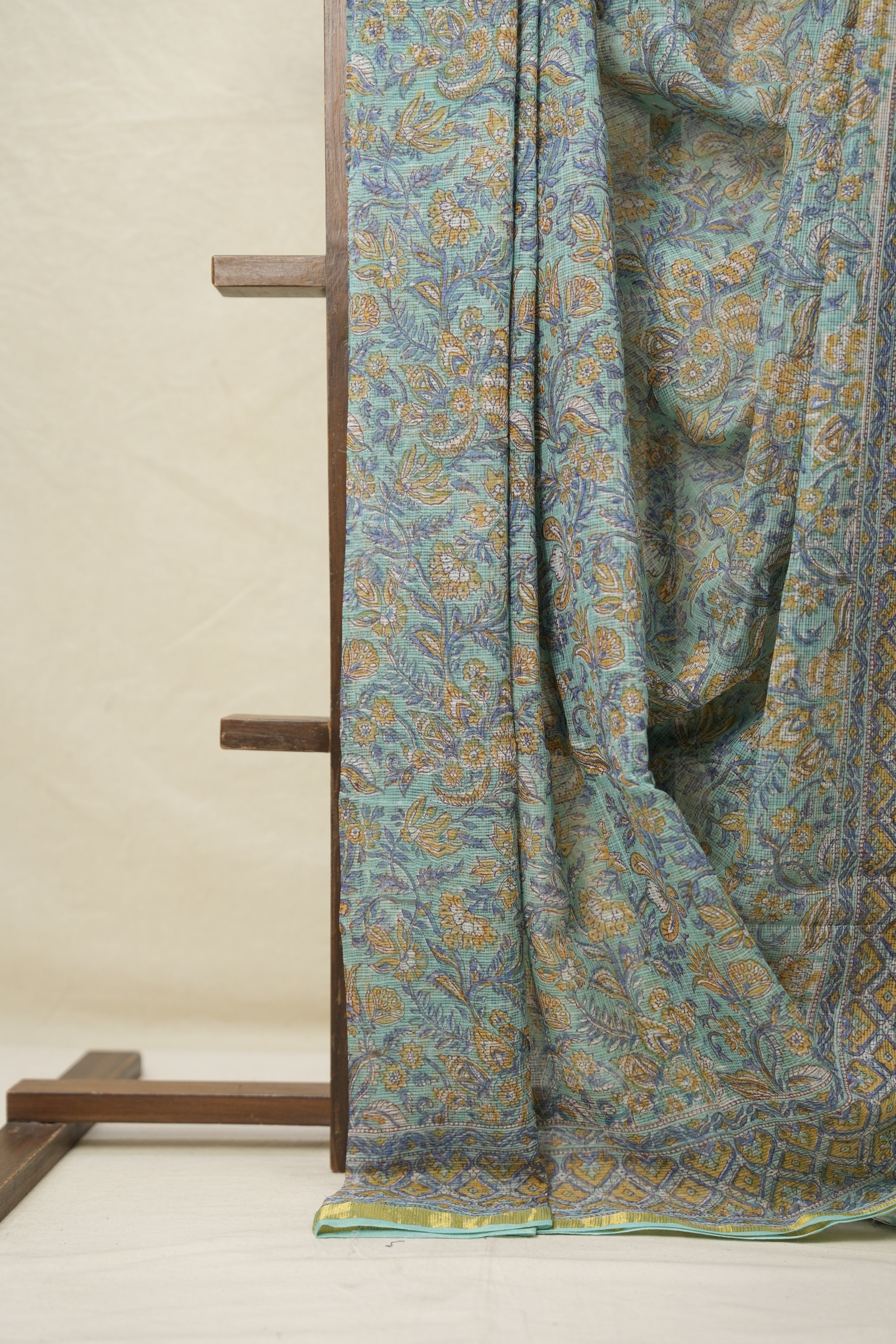 Aqua Blue HBP Kota Doria Saree - SRABKDS234