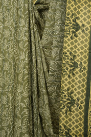 Sage Green HBP Cotton Saree - SRSGCS3597