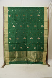Green Chanderi Cotton Silk Saree -SRGCSS119