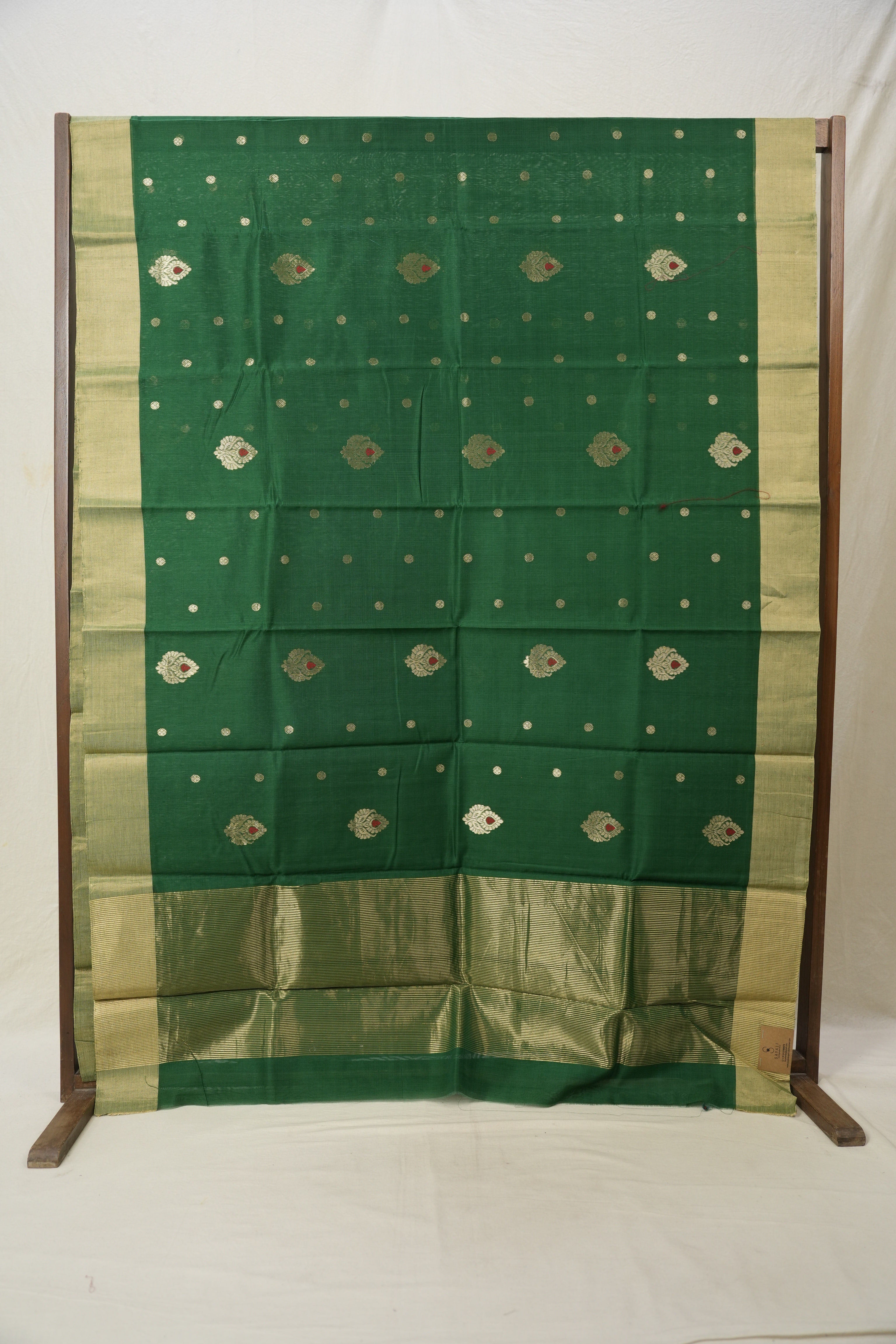 Green Chanderi Cotton Silk Saree -SRGCSS119