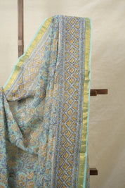 Aqua Blue HBP Kota Doria Saree - SRABKDS234