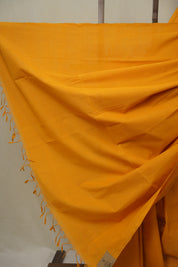 Yellow Plain Cotton Mangalgiri Saree - SRYPCMS100