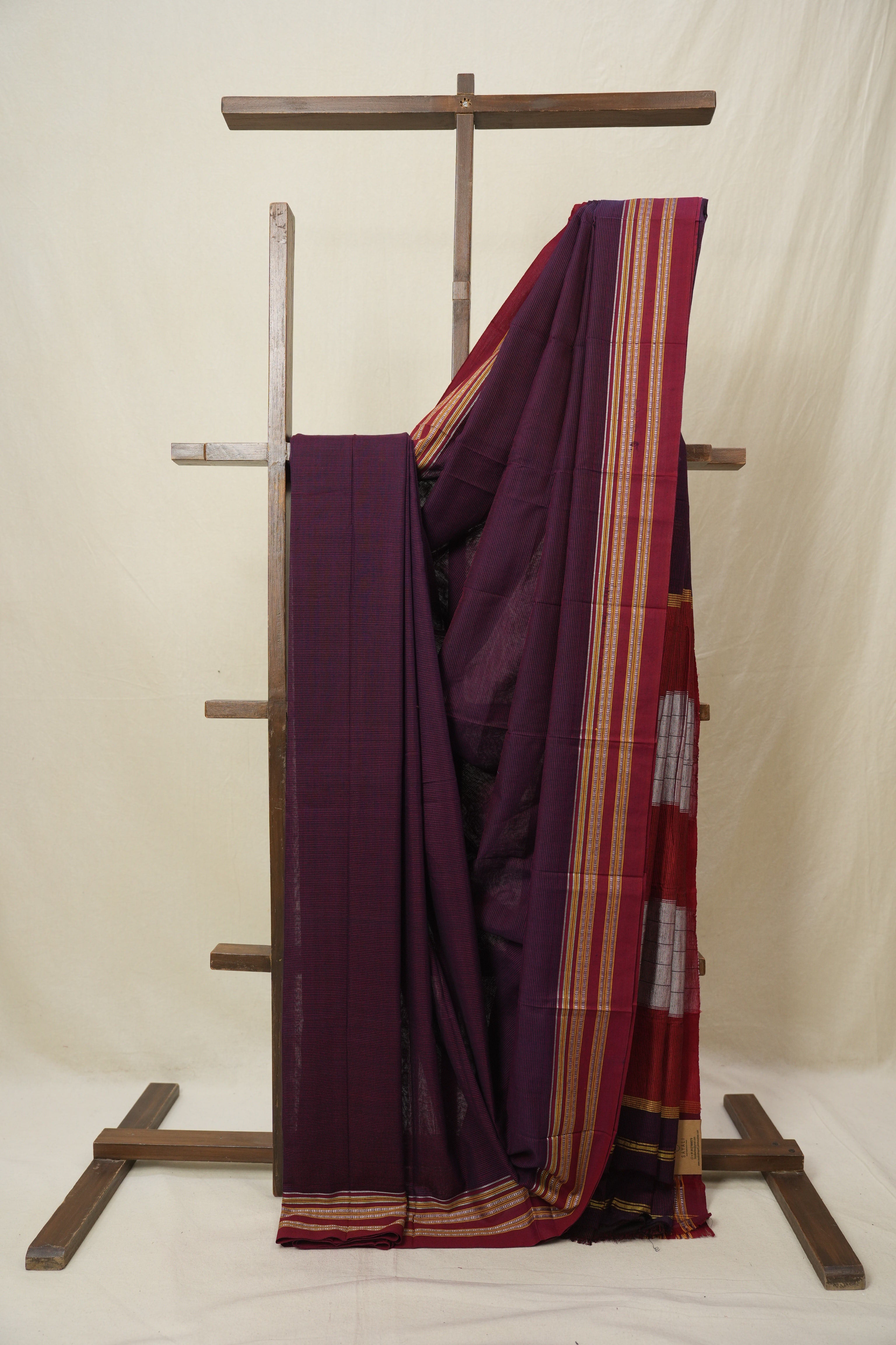 Purple Cotton Ilkal Saree - SRPCIS880