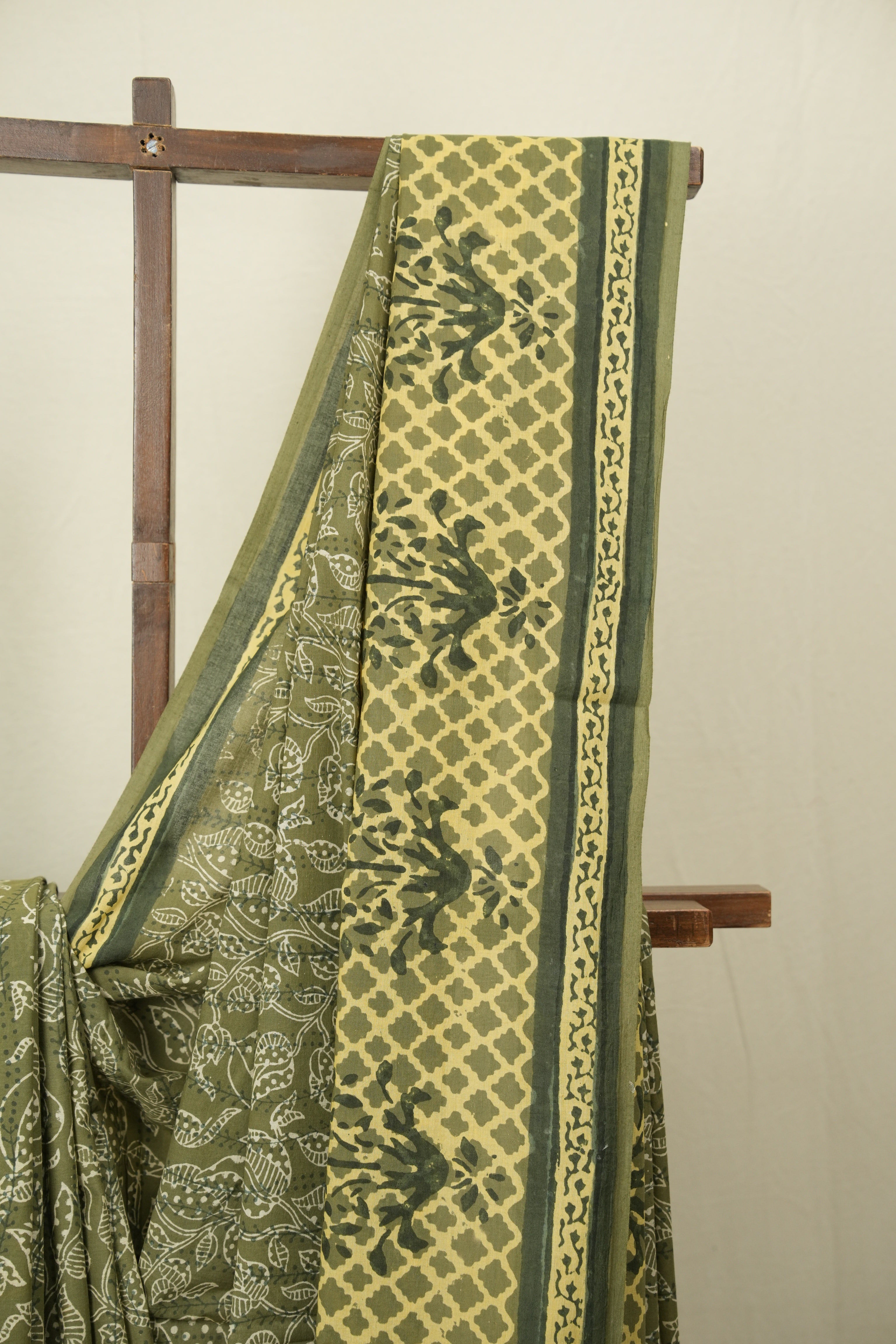 Sage Green HBP Cotton Saree - SRSGCS3597