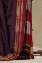 Purple Cotton Ilkal Saree - SRPCIS880