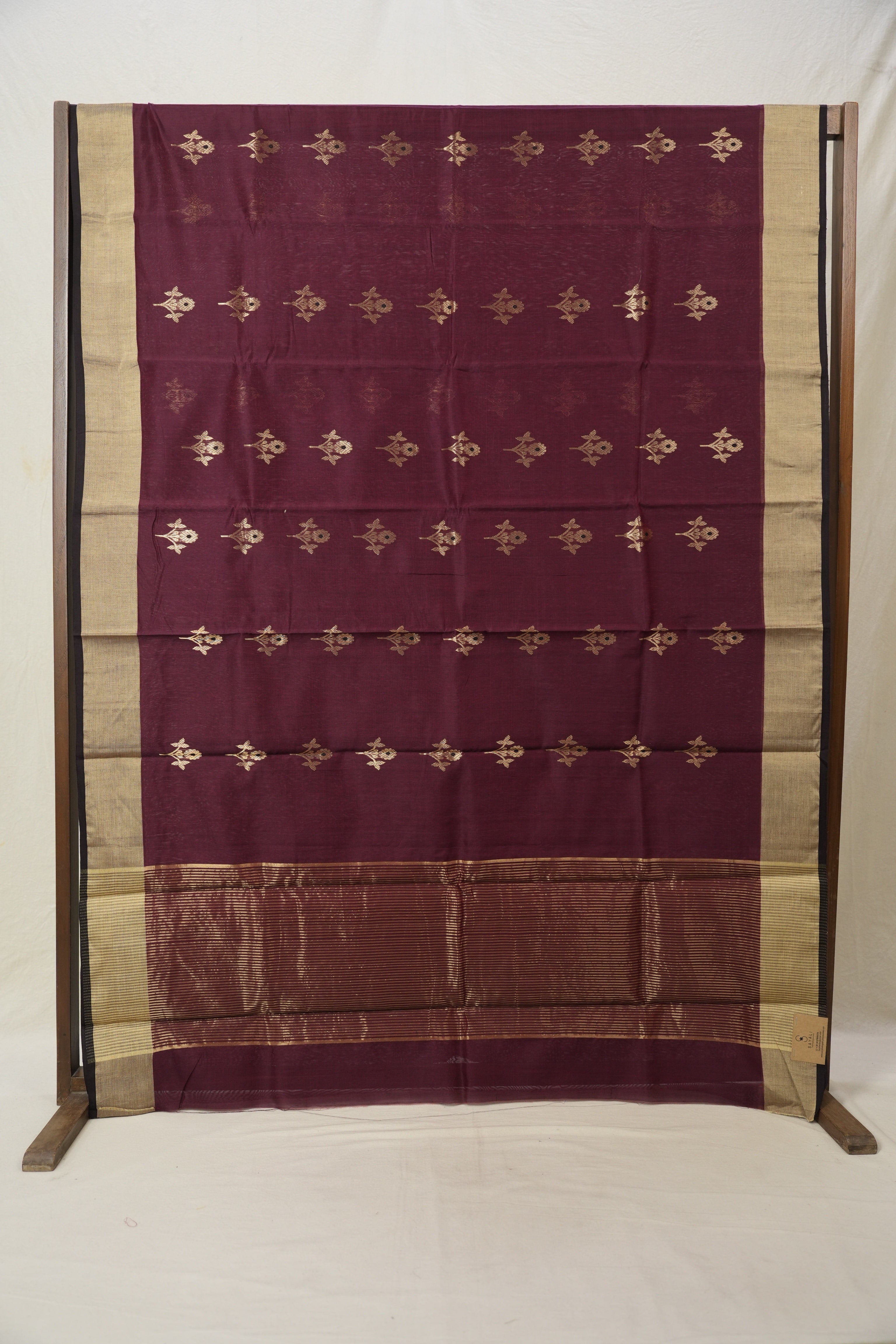 Wine Chanderi Cotton Silk Saree - SRWCSS421