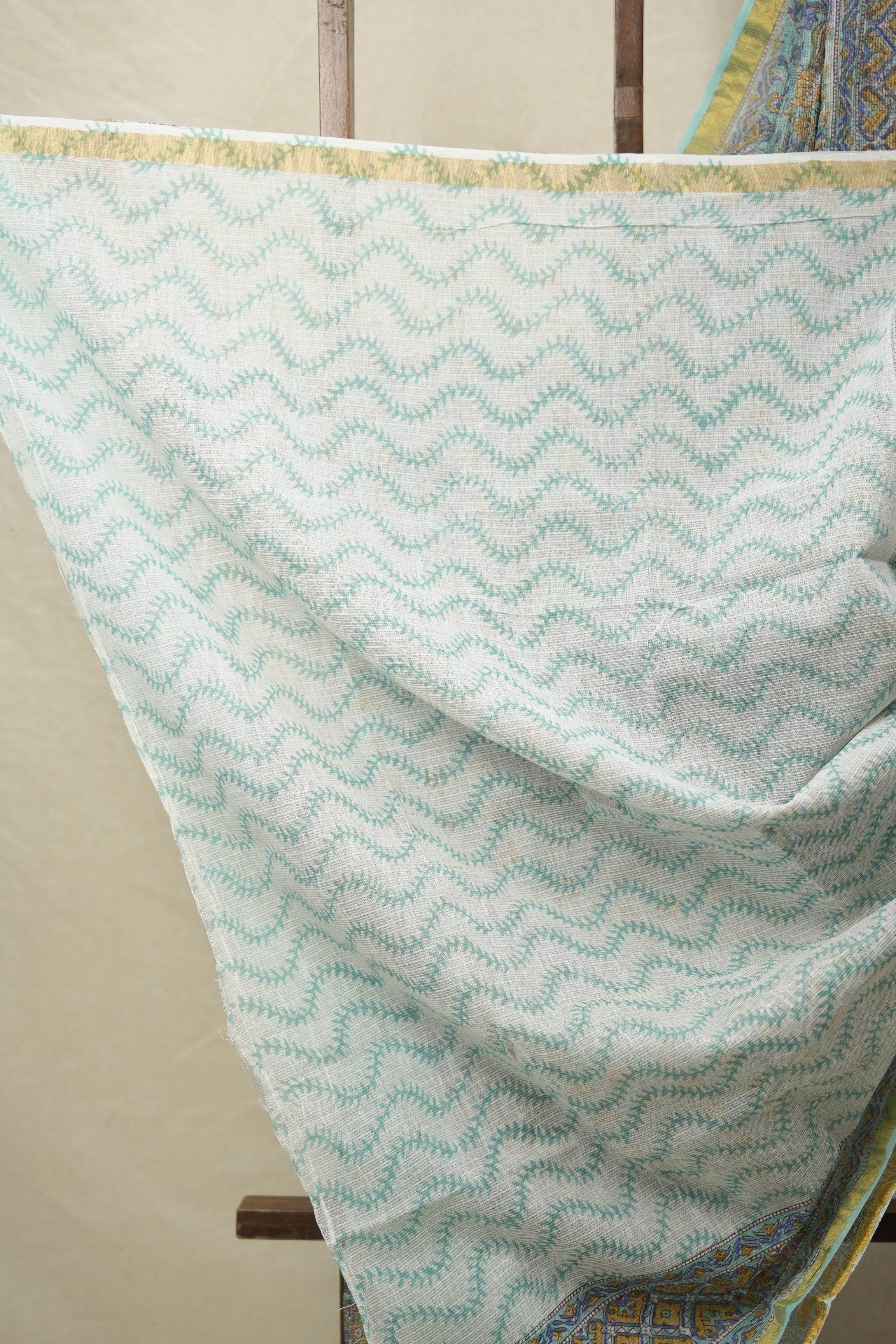 Aqua Blue HBP Kota Doria Saree - SRABKDS234