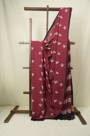 Dark Red HBP Cotton Saree - SRDRCS3595