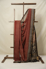 Black Red HBP Kota Doria Saree - SRBRKDS230