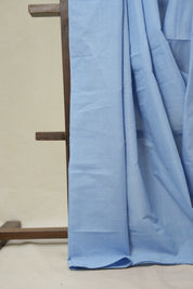 Blue Plain Cotton Mangalgiri Saree - SRBPCMS101