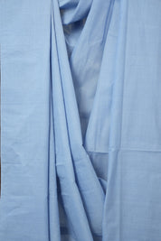 Blue Plain Cotton Mangalgiri Saree - SRBPCMS101