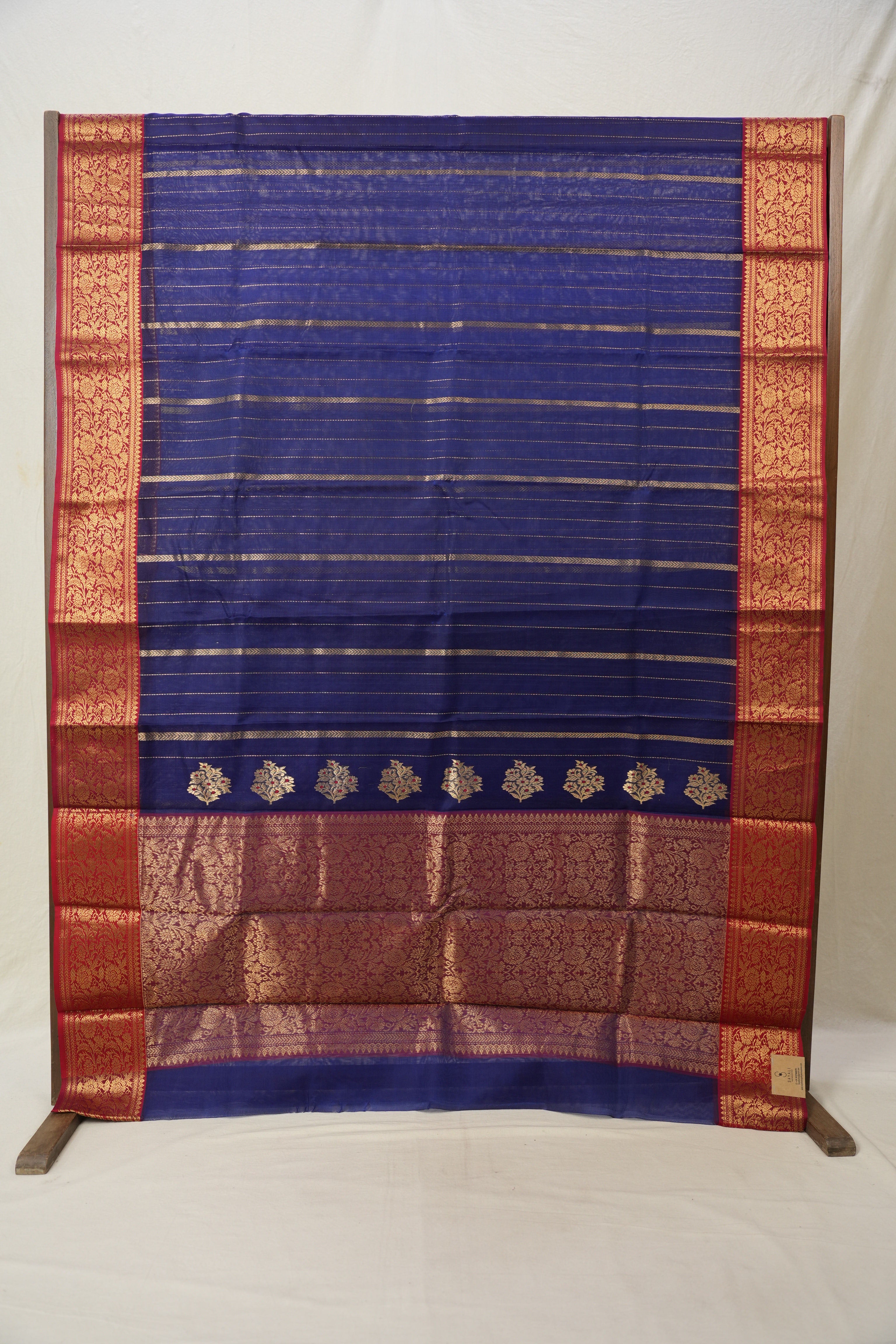 Deep Blue  Hanborder Pattu Chanderi Silk Saree - SRDBHPCSS475