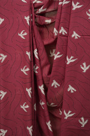 Dark Red HBP Cotton Saree - SRDRCS3595