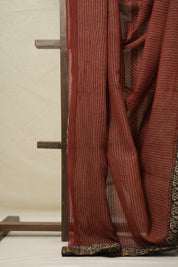 Black Red HBP Kota Doria Saree - SRBRKDS230