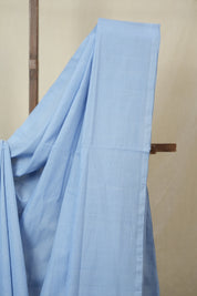 Blue Plain Cotton Mangalgiri Saree - SRBPCMS101