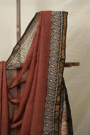 Black Red HBP Kota Doria Saree - SRBRKDS230