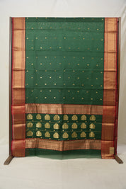 Green Chanderi Silk Saree - SRGCSS486