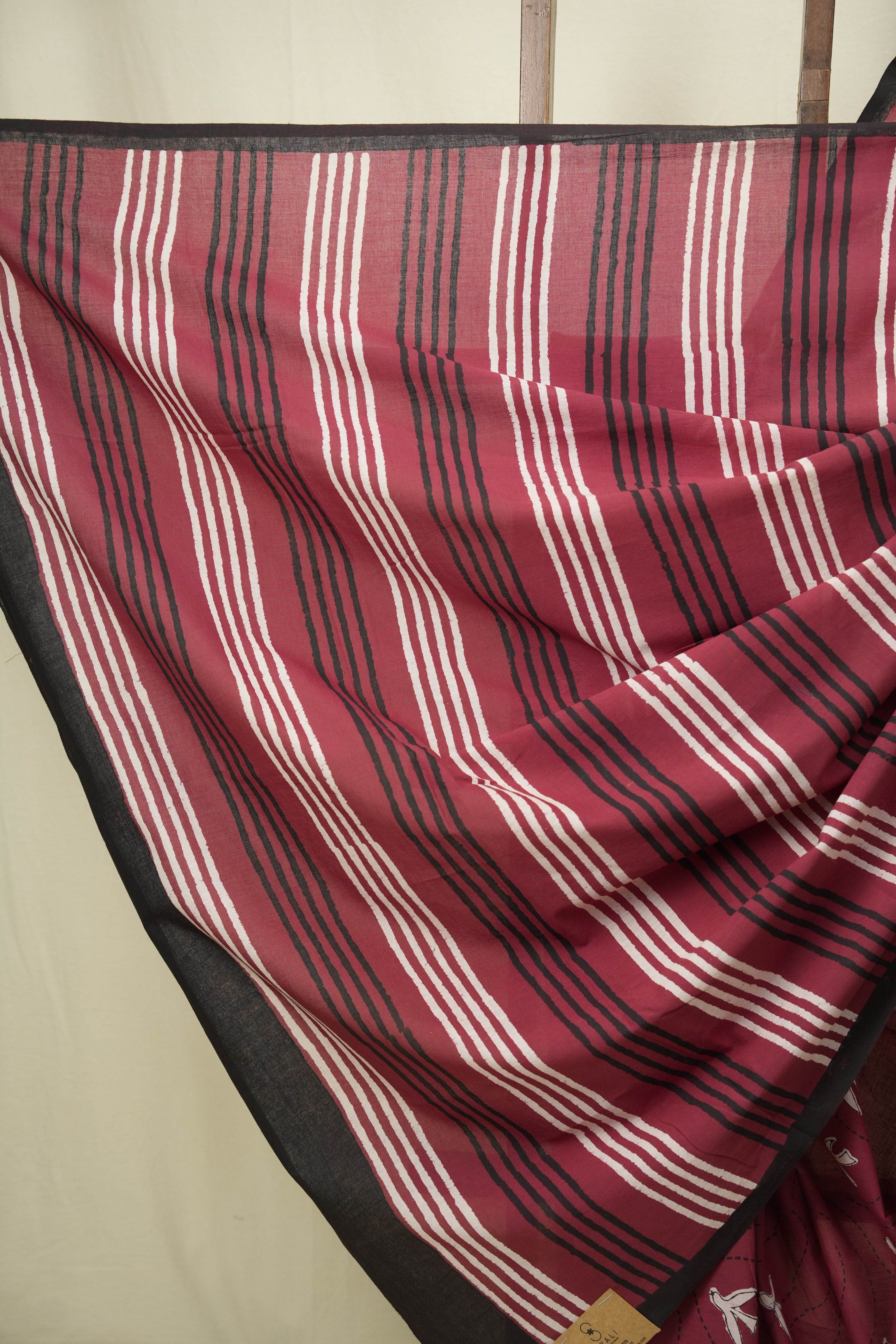 Dark Red HBP Cotton Saree - SRDRCS3595