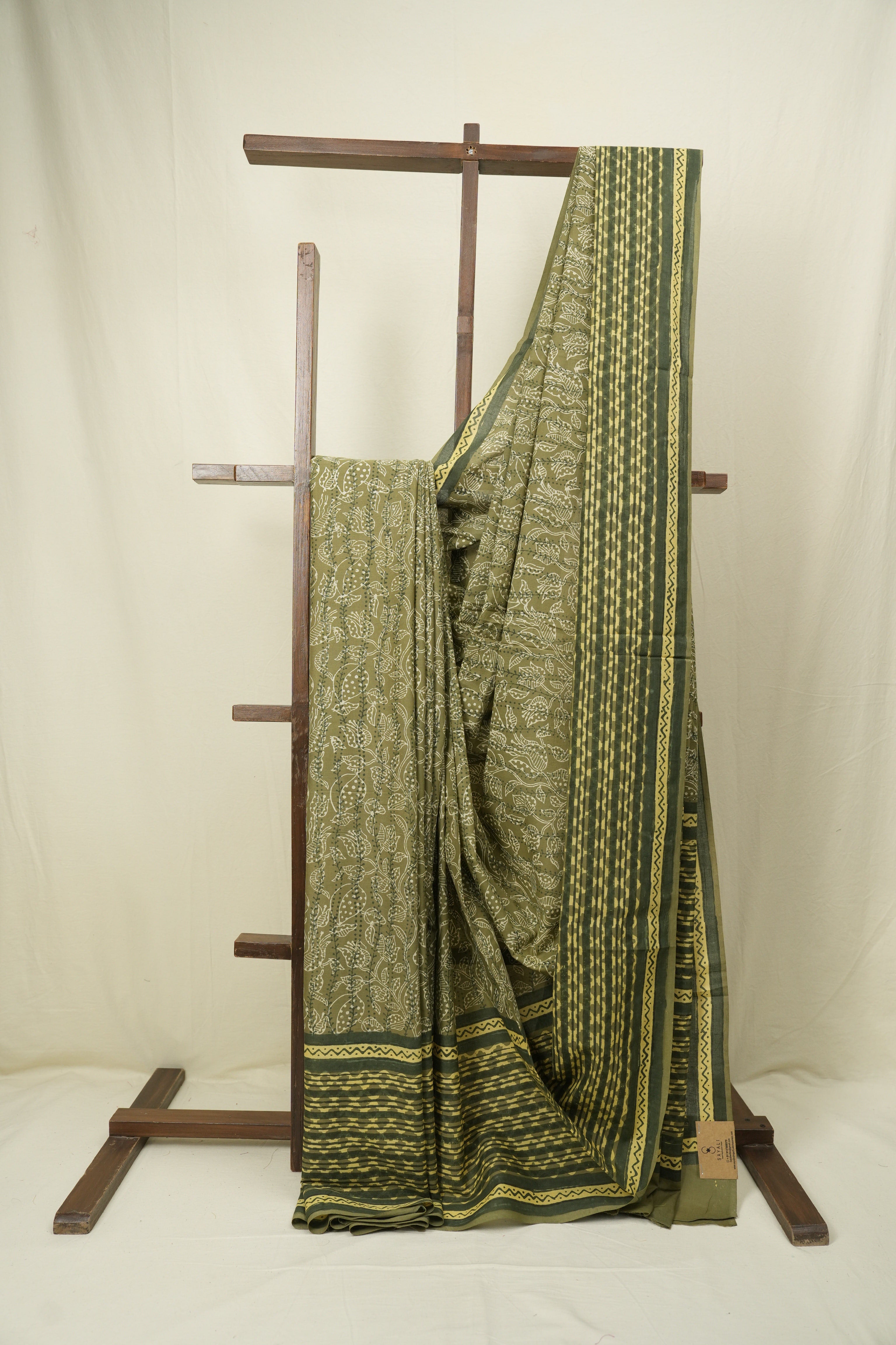Mehendi Green HBP Cotton Saree - SRMGCS3594