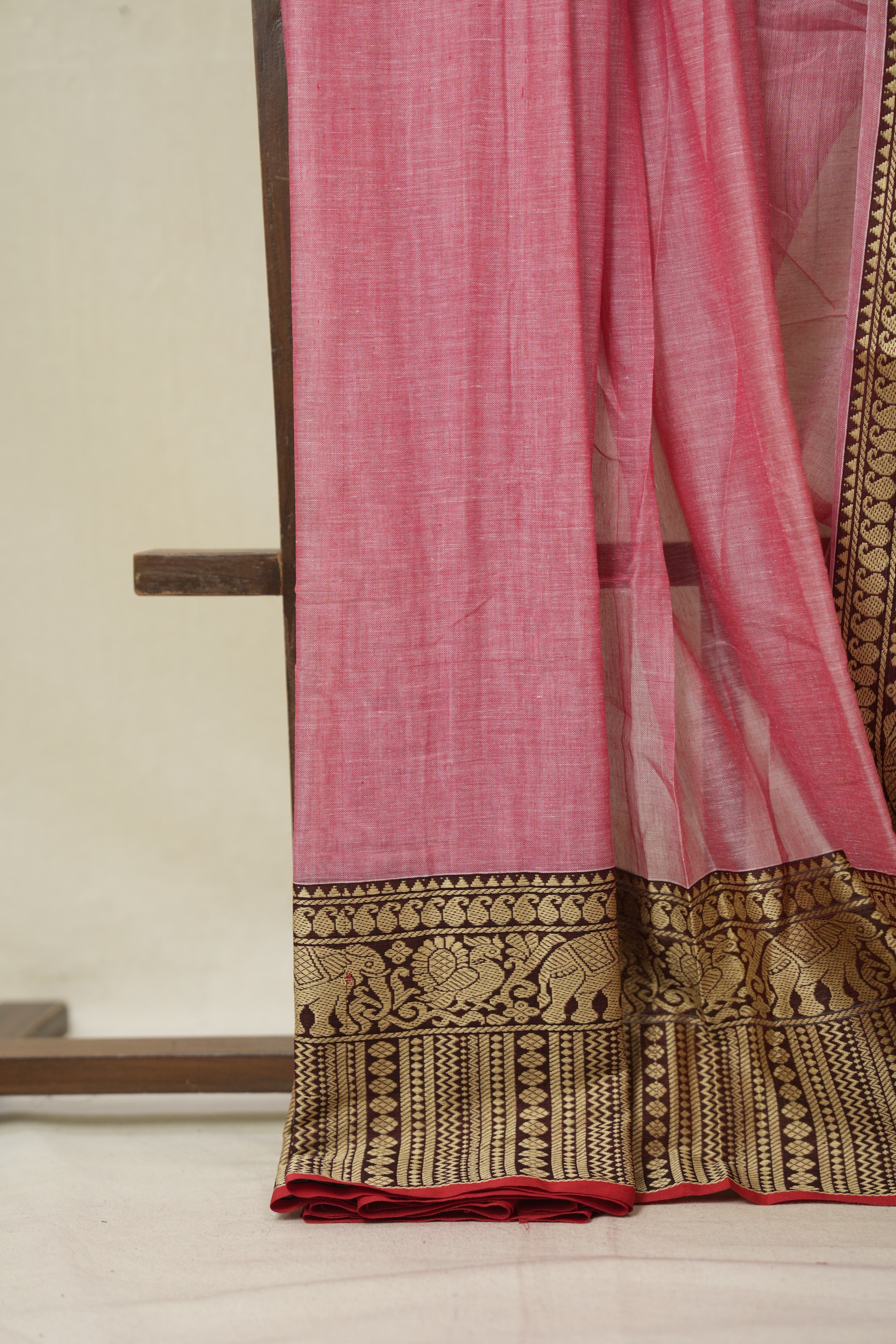 Carrot Pink Narayan Peth Cotton Saree - SRCPNPCS25