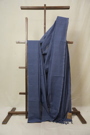 Grey Plain Cotton Mangalgiri Saree - SRGPCMS102