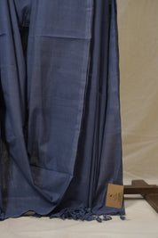 Grey Plain Cotton Mangalgiri Saree - SRGPCMS102