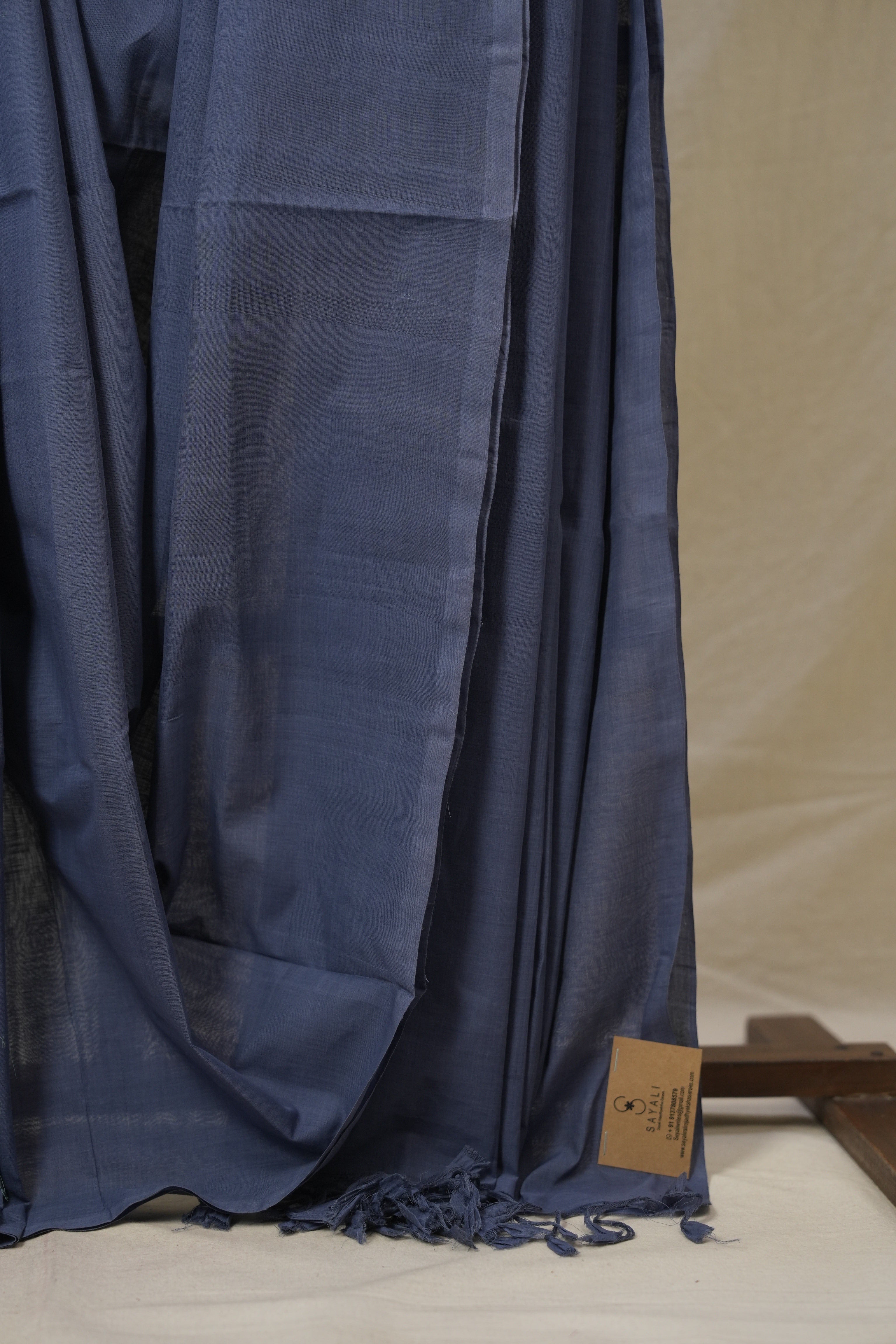 Grey Plain Cotton Mangalgiri Saree - SRGPCMS102