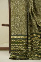 Mehendi Green HBP Cotton Saree - SRMGCS3594