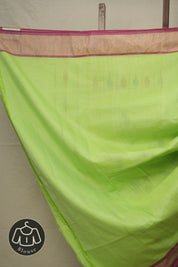 Parrot Green Cotton Paithani Saree - SRPGCPS640